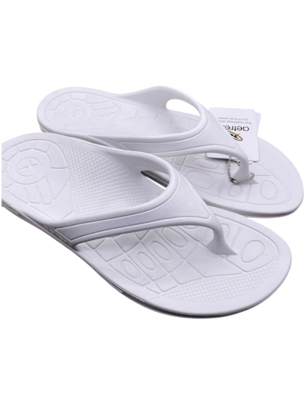 AETREX fiji orthotic arch support white flip flops women Size 11